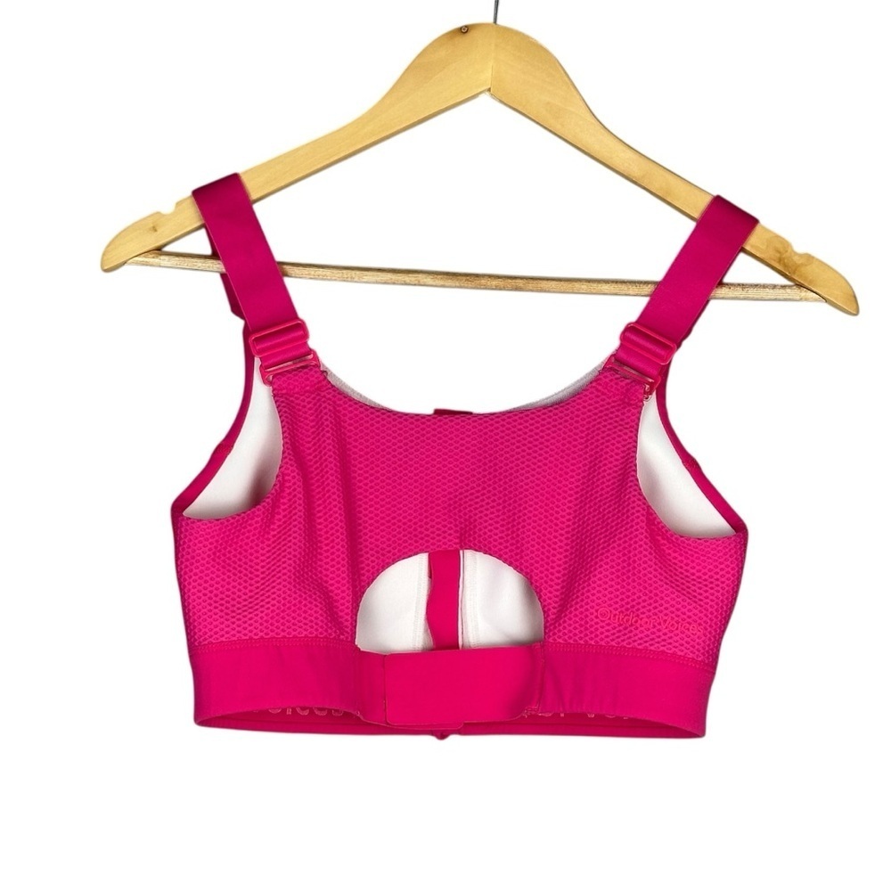 Outdoor Voices Powerhouse Bra Sz S/M D Cup Pink High Support Zip Front - Picture 3 of 9